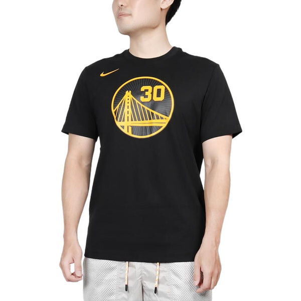 Футболка Men's Nike Golden State Warriors Curry Numeric Alphabet Pure Cotton Round Neck Pullover Short Sleeve Black T-Shirt, мультиколор — фото 3