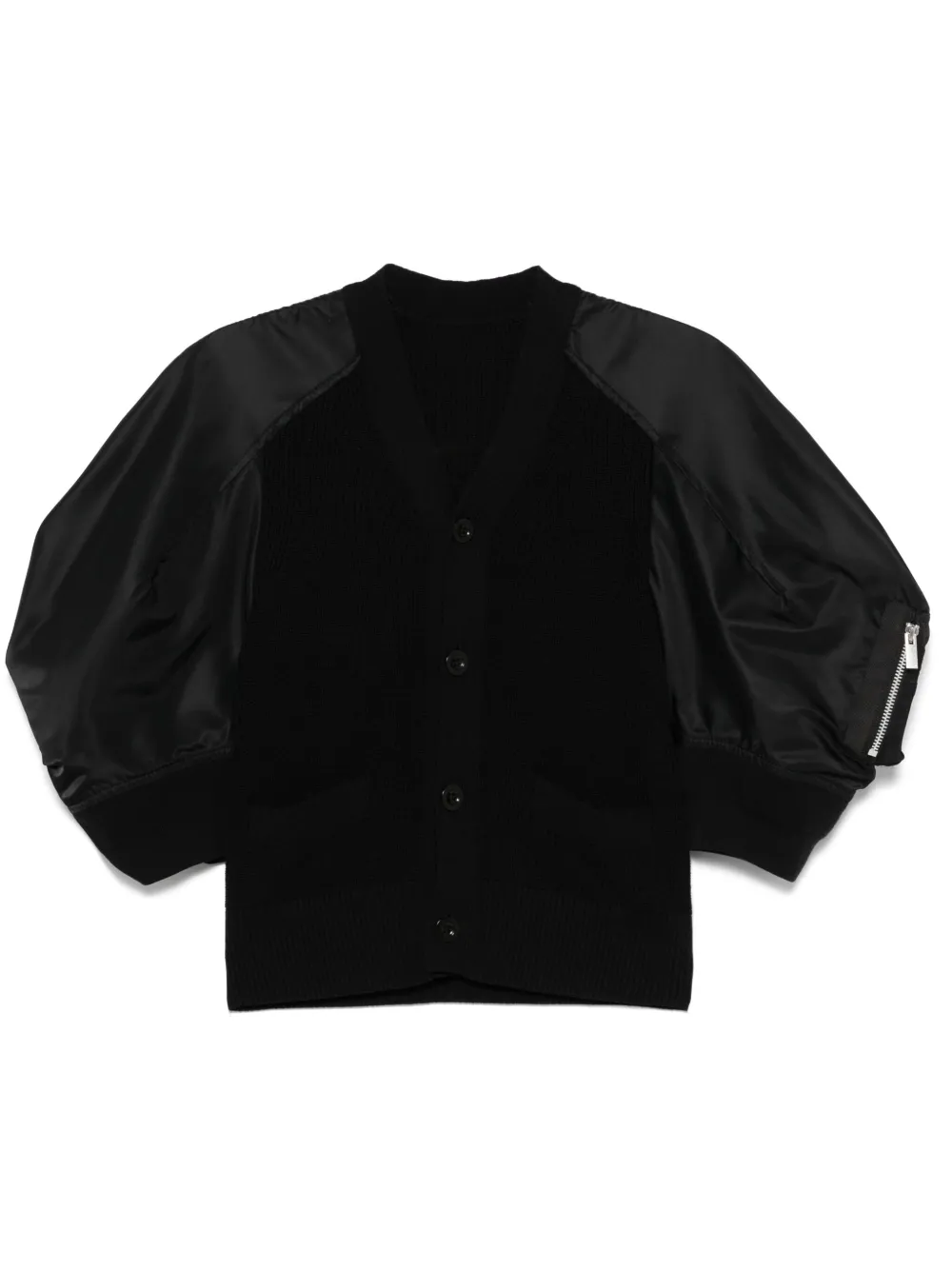 

Кардиган с объемными рукавами SACAI, черный