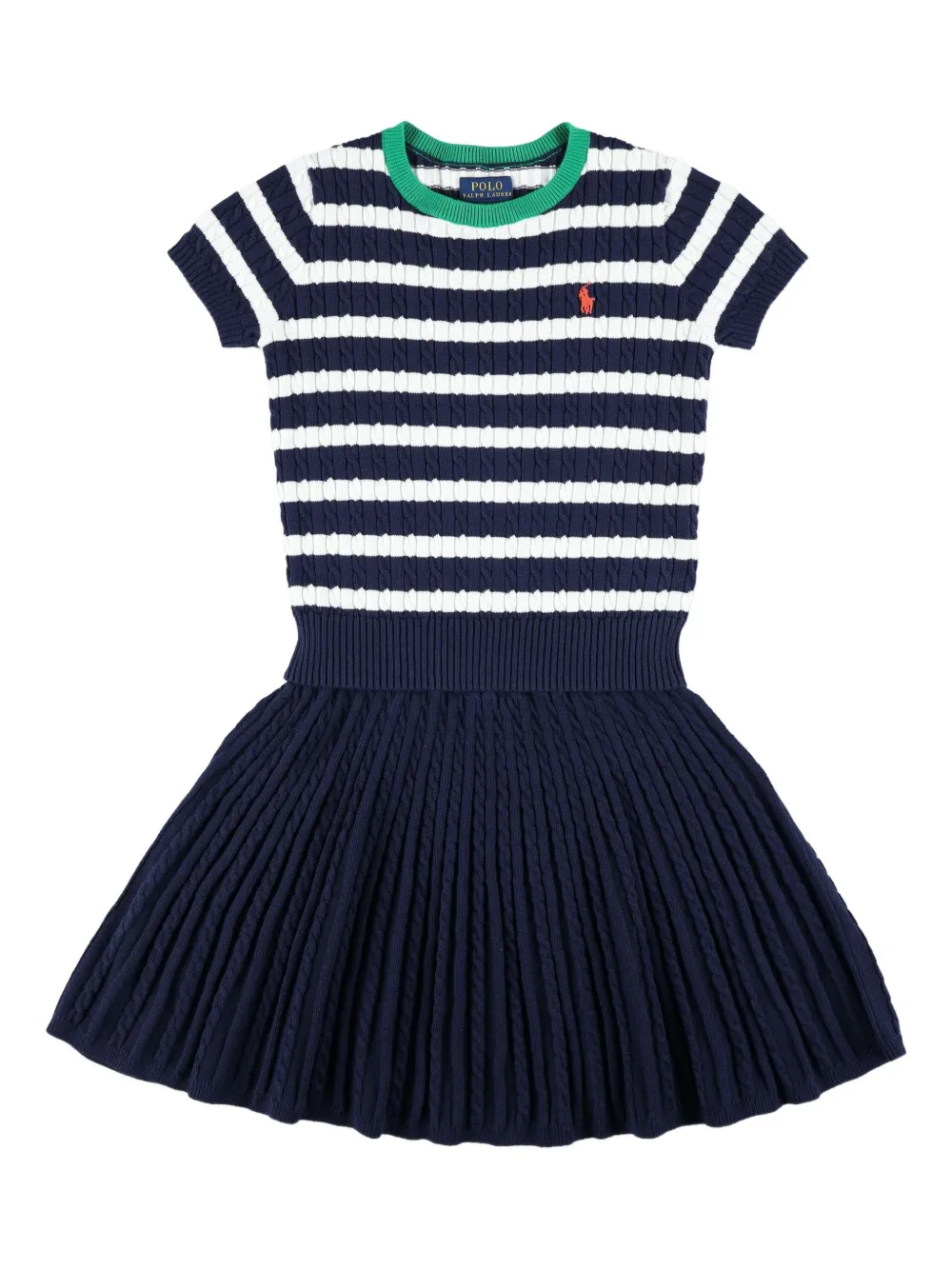 

Вязаный комплект с юбкой в полоску Polo Ralph Lauren Kids, синий