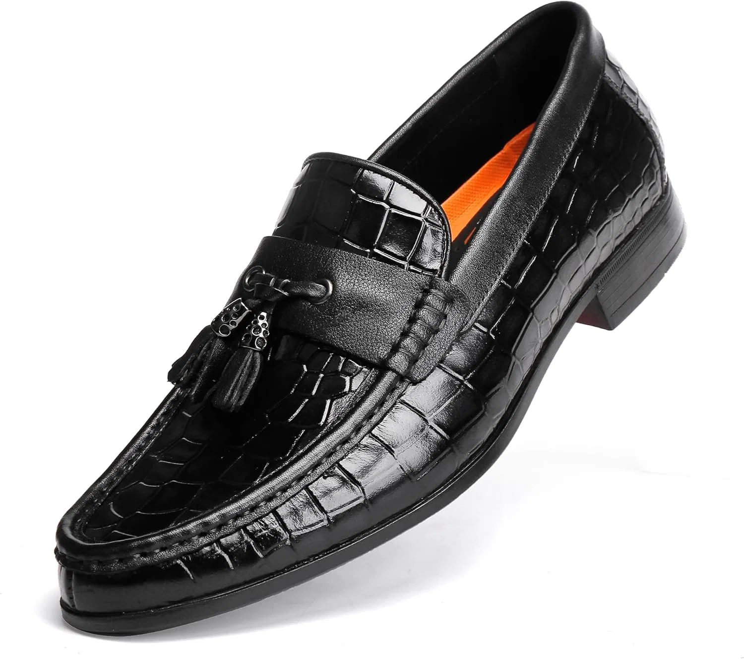 Лоферы с кисточкой из натуральной кожи, Black