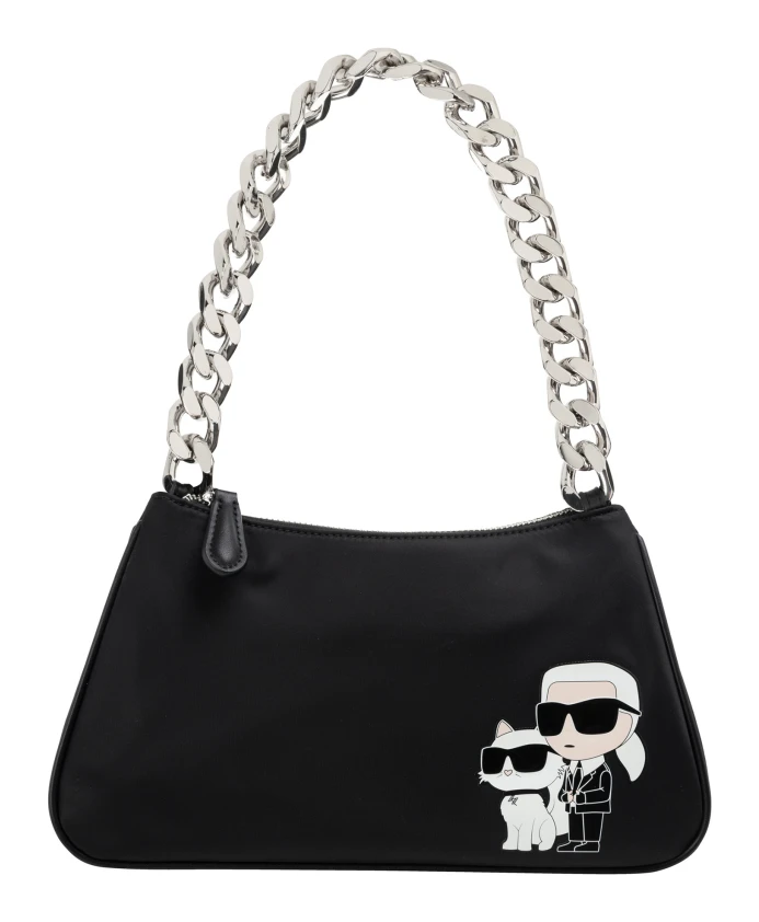 

Сумка через плечо с узором и деталями логотипа Karl Lagerfeld, черный