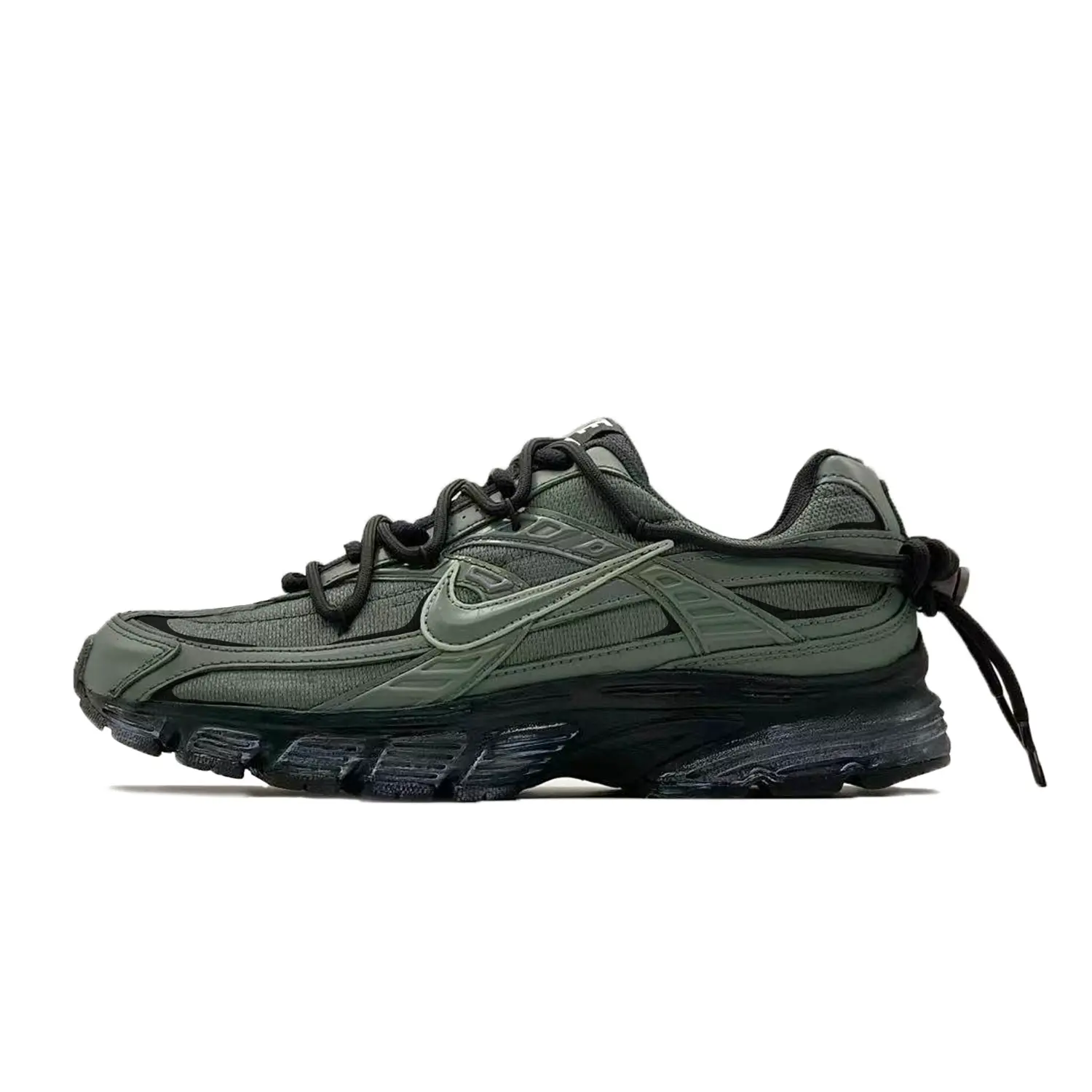 

Nike Инициатор амортизация, износостойкие низкие повседневные городские кроссовки для мужчин black green