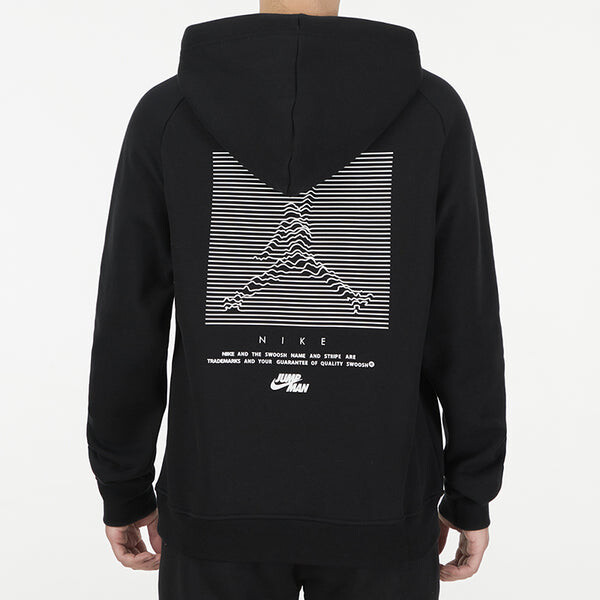 Толстовка Men's Air Jordan Casual Sports Drawstring Hooded Fleece Lined Black, черный — фото 4