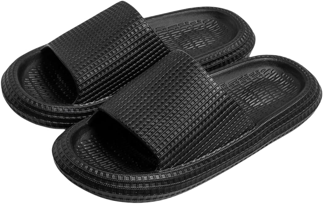 

Тапочки Cliont Cloud для женщин и мужчин, домашние тапочки-подушки, шлепанцы для душа, нескользящие ванной, черный