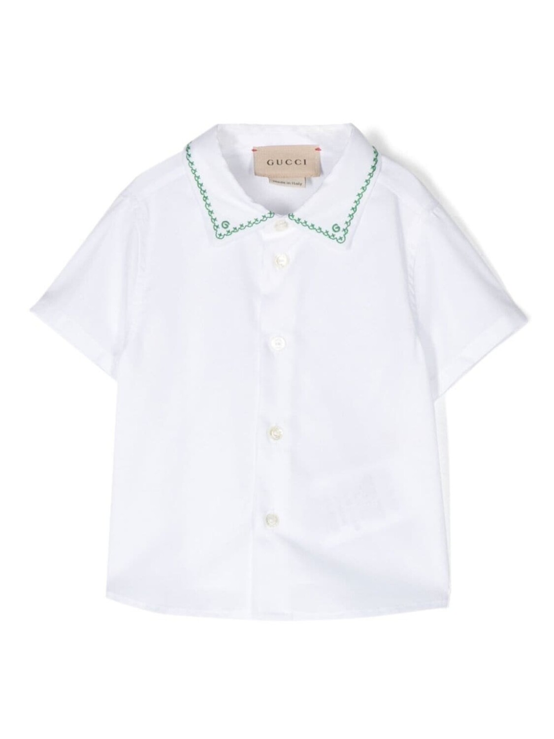 

Gucci Kids рубашка с короткими рукавами и вышивкой, белый