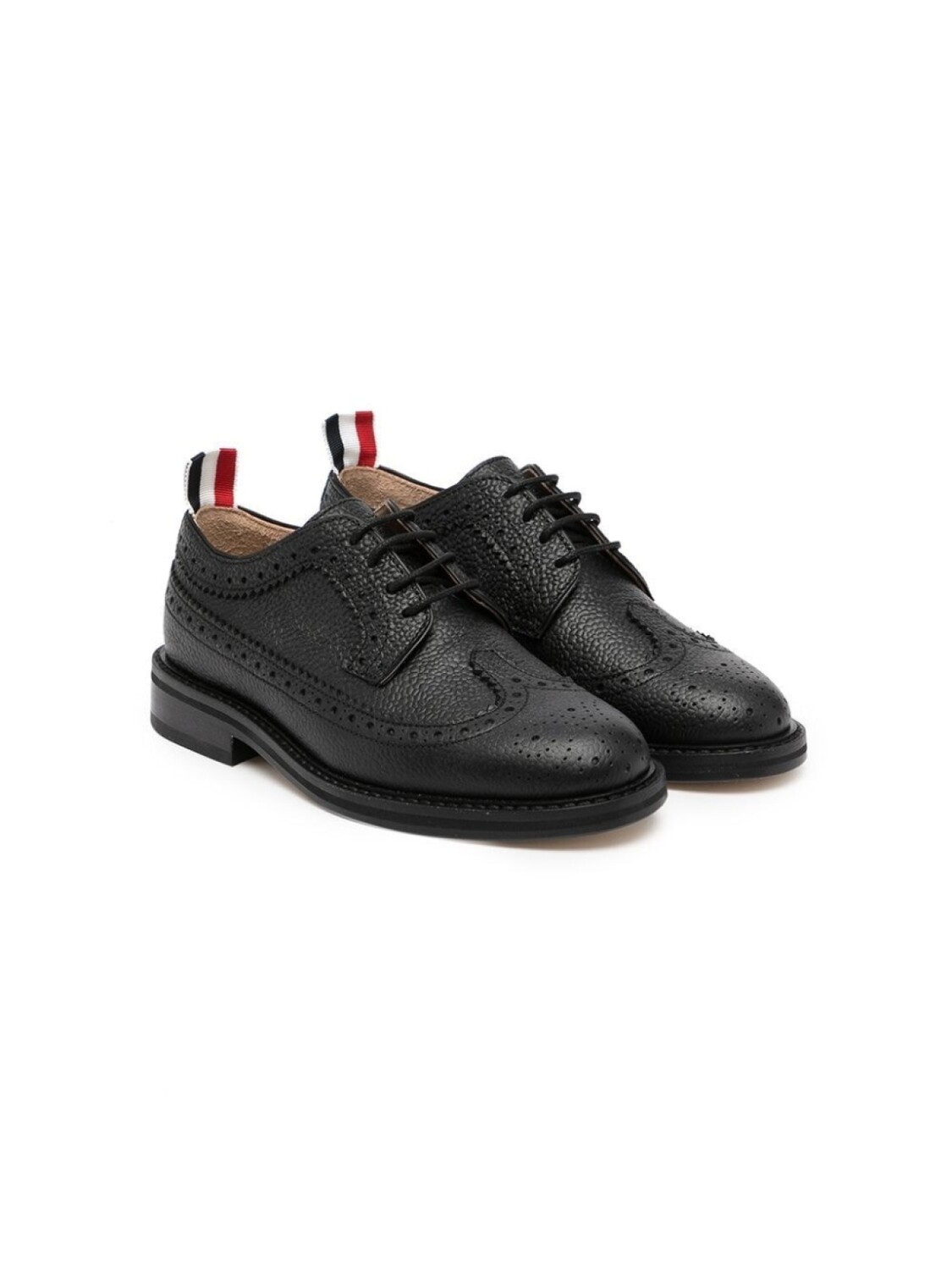 

Thom Browne Kids броги из зернистой кожи, черный