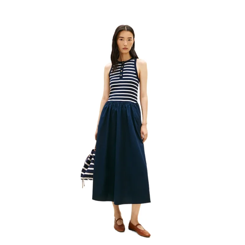 Женское платье без рукавов Tommy Hilfiger, Navy Blue White Stripes 0X3 — фото 4