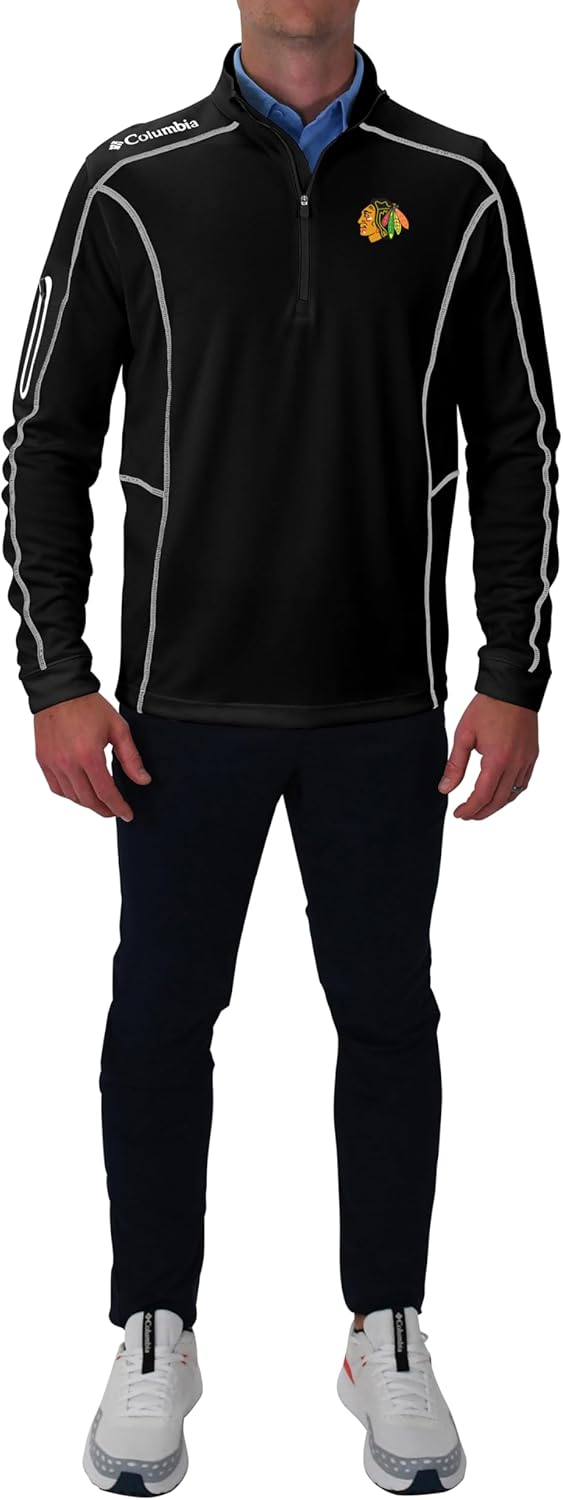 

Толстовка Columbia Chicago Blackhawks Golf Men's Casual Lightweight Shotgun Pullover, Черный, Толстовка Columbia Chicago Blackhawks Golf Men's Casual Lightweight Shotgun Pullover