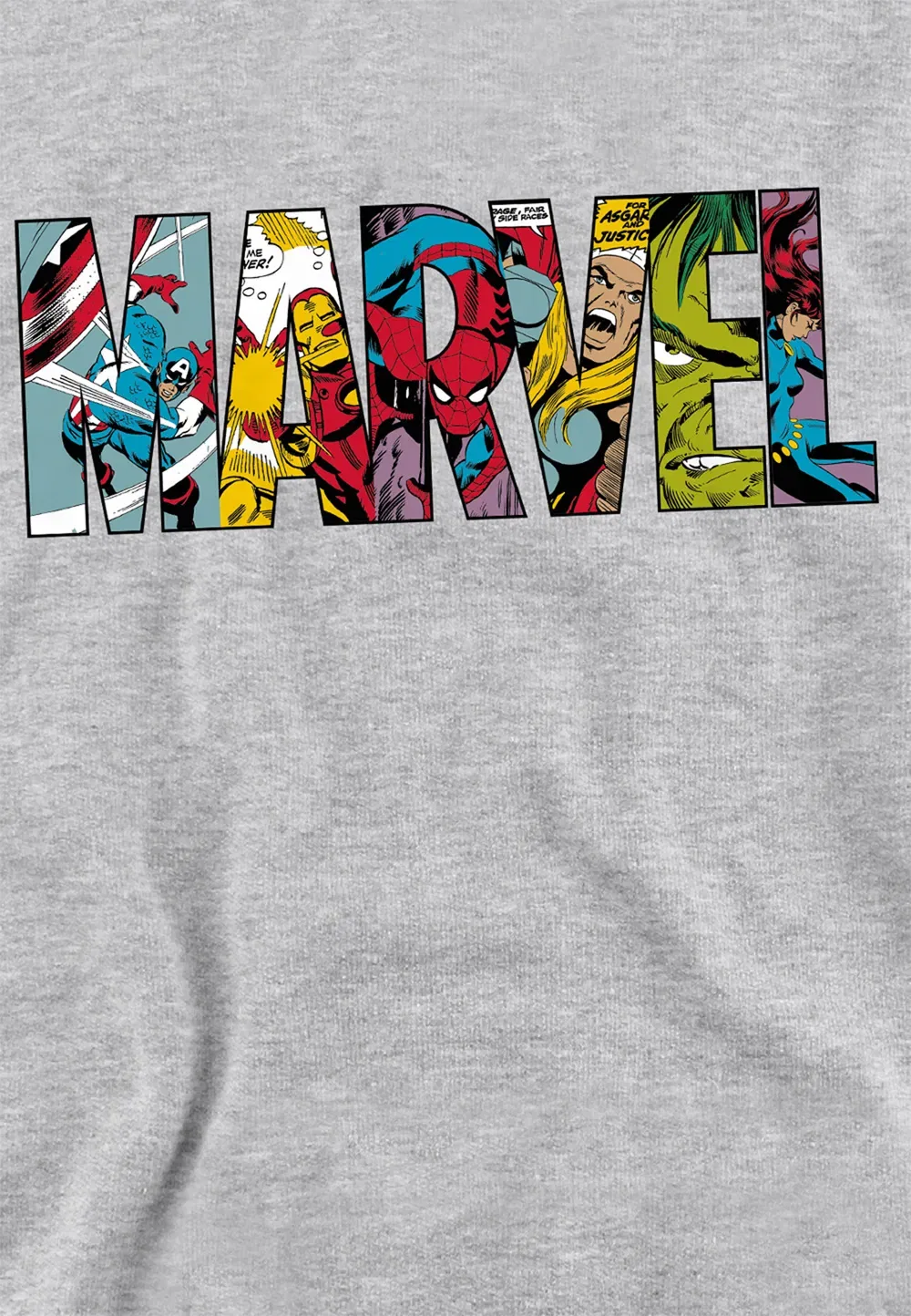Детская толстовка Marvel Logo Characters, серый — фото 2