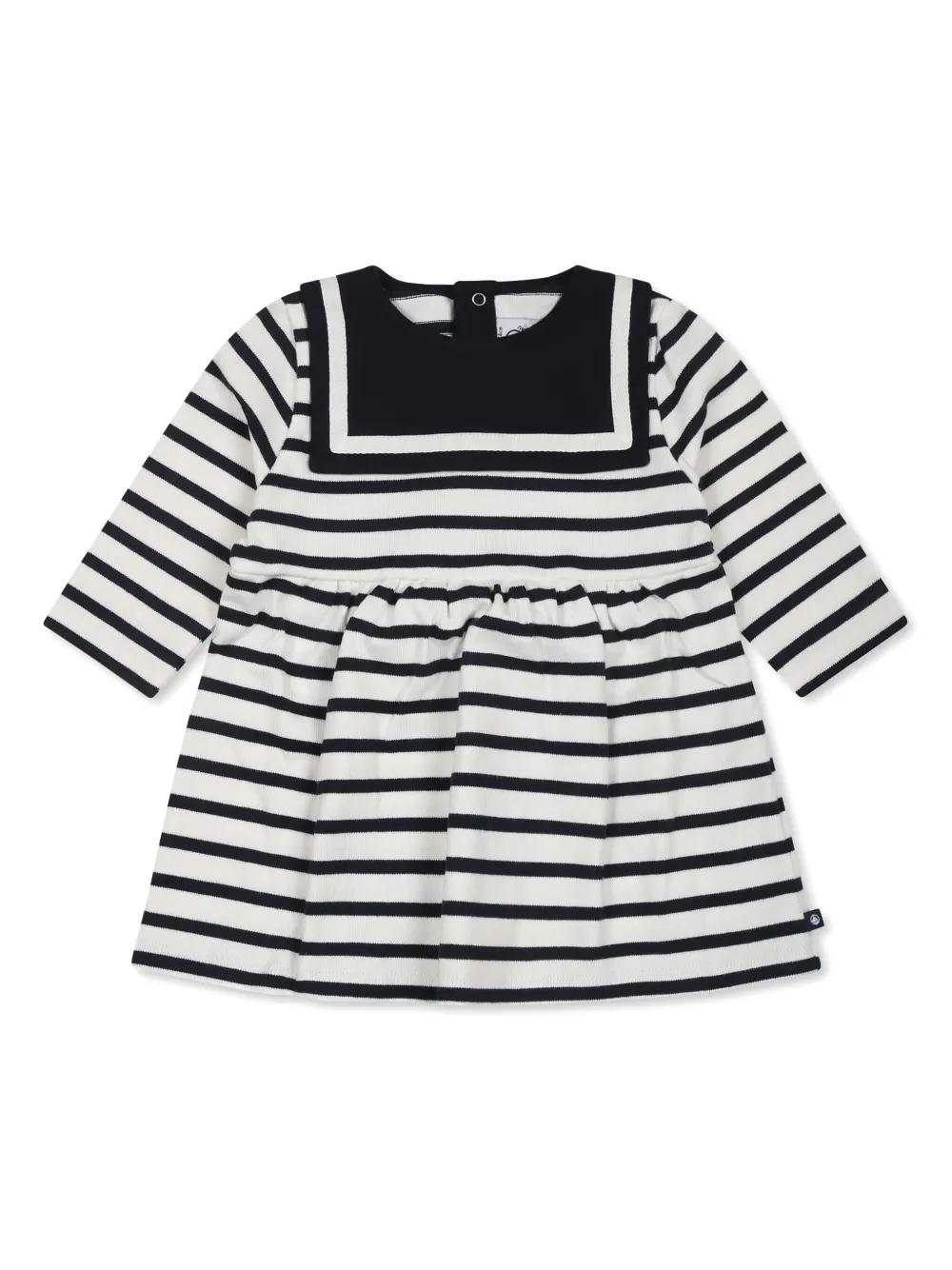 

Полосатое платье с длинными рукавами Petit Bateau, белый