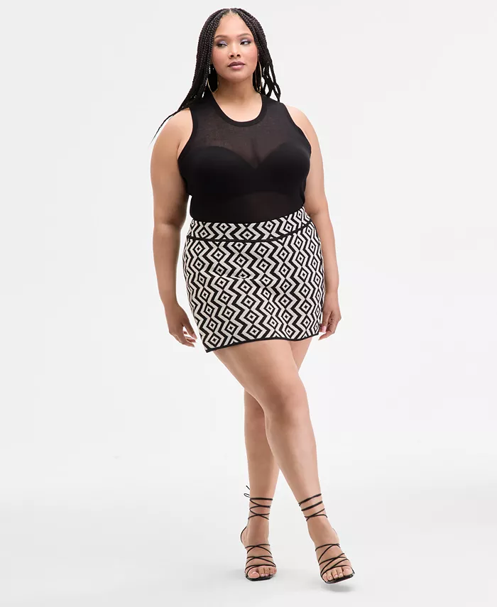 

Модная юбка-шорты Plus Size с геометрическим узором Nina Parker, мультиколор