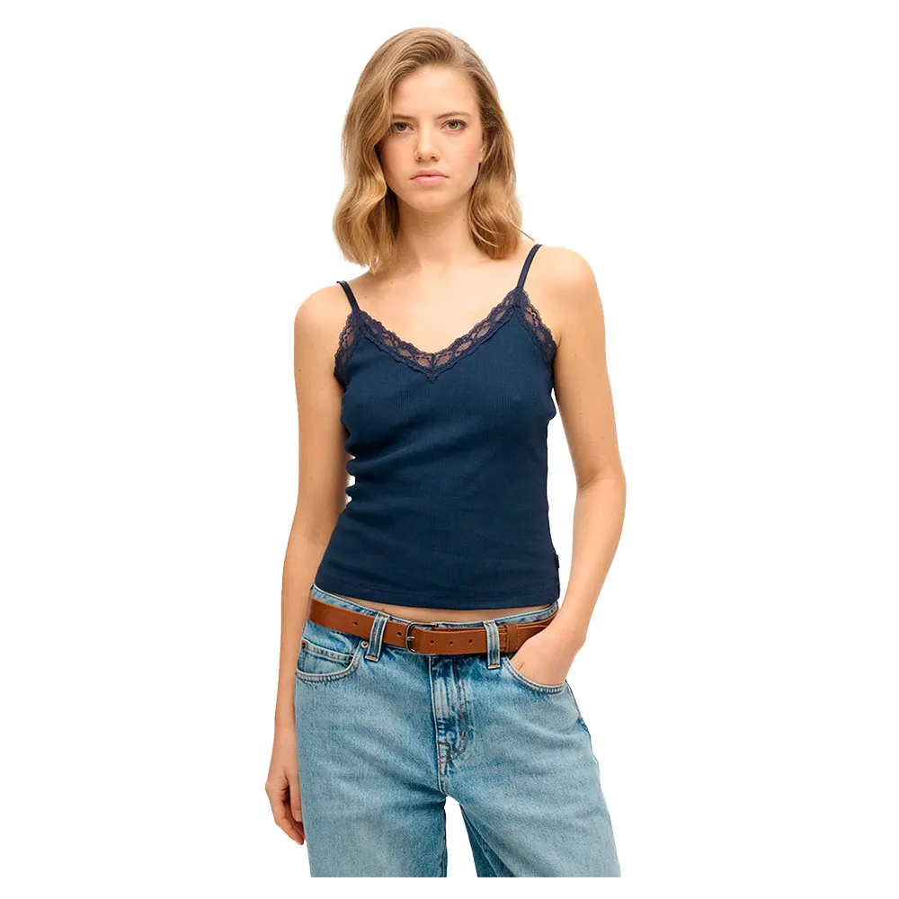 

Футболка без рукавов Superdry Essential Lace Trim, синий