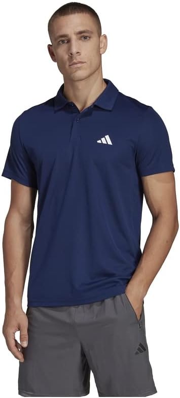 Мужская тренировочная футболка-поло Adidas BXH40 Train Essentials, темно-синий/белый — фото 2