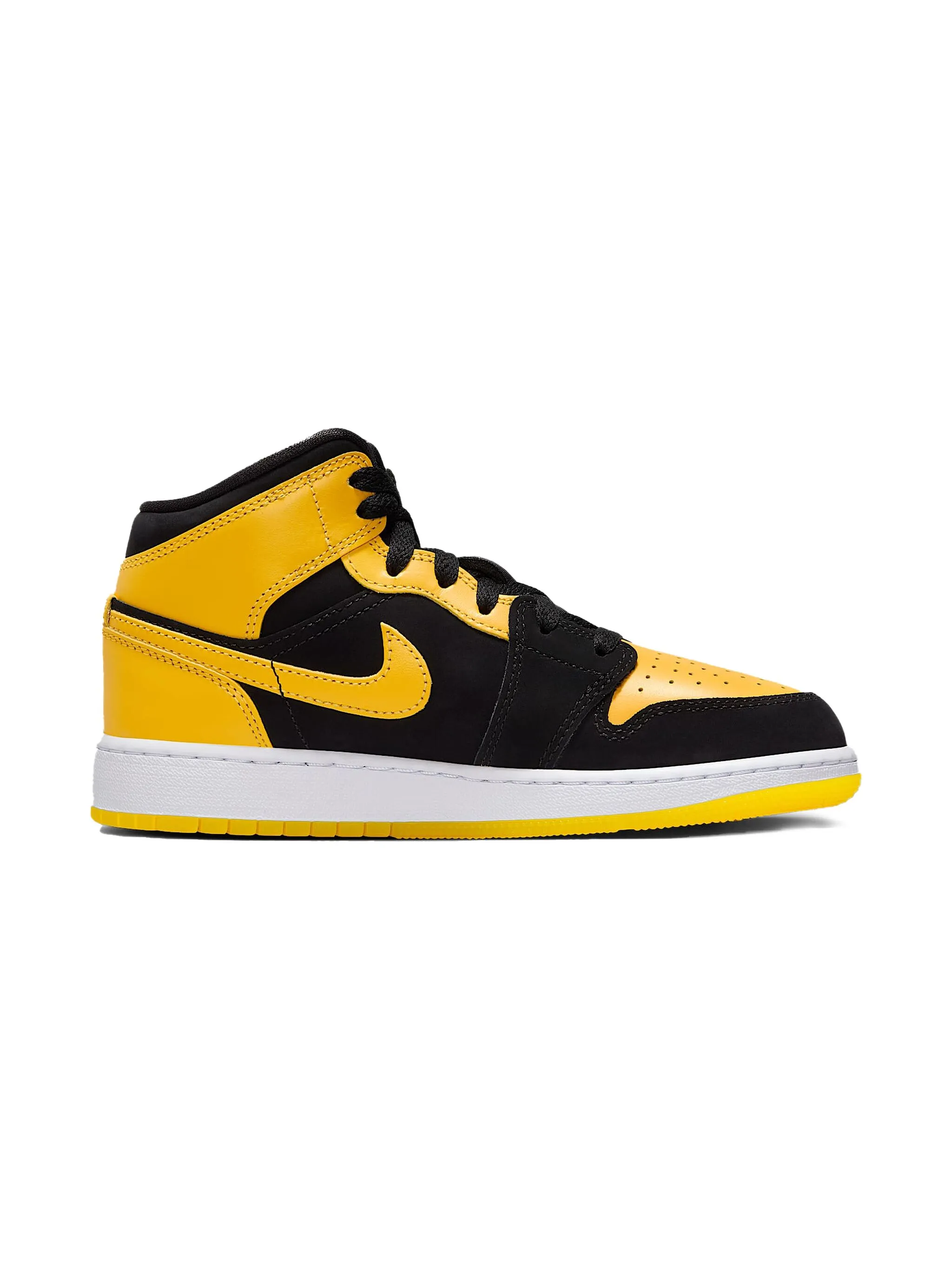 Кроссовки Air Jordan 1 Mid SE Black/White/Varsity Maize Jordan Kids, черный — фото 2