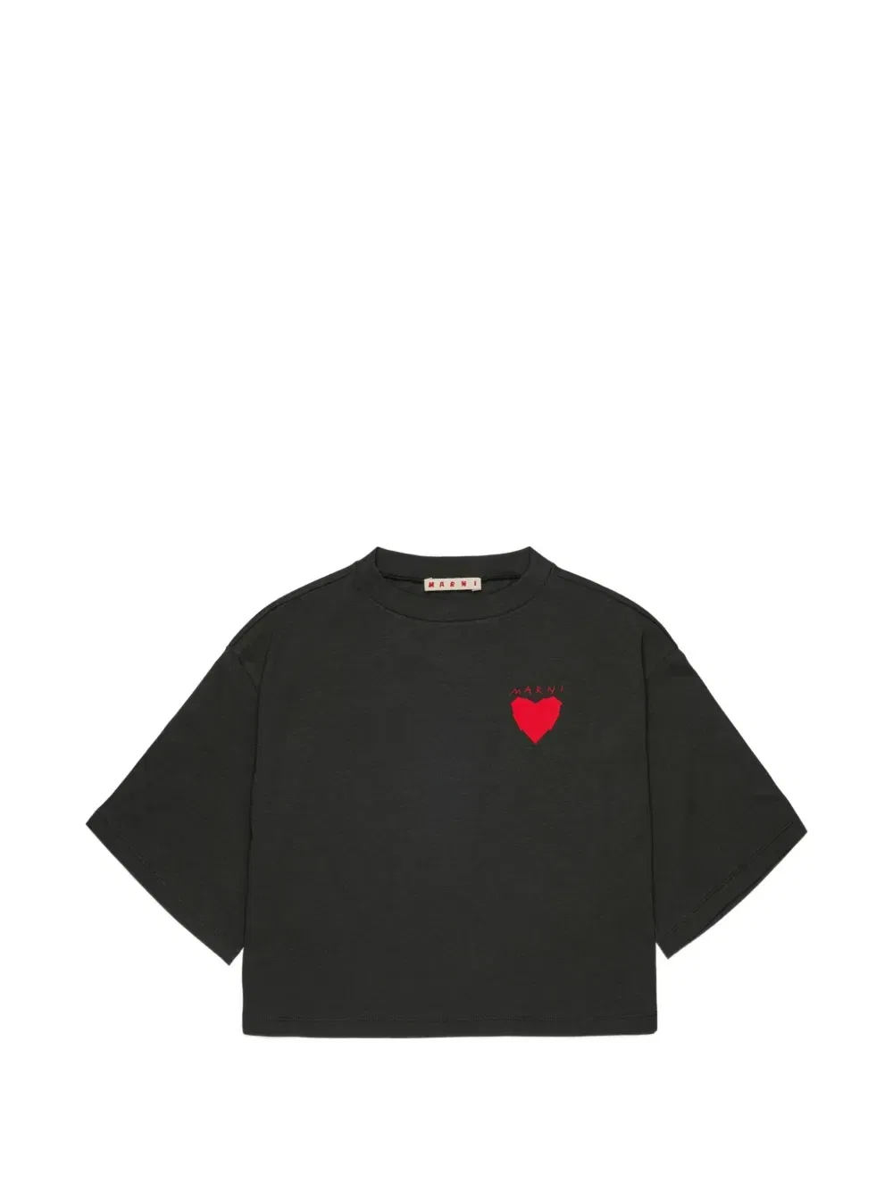 Футболка с принтом в виде сердец Marni Kids, черный