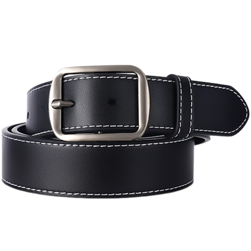 

Кожаный ремень из спилка унисекс 3,3 см WARRIOR, черный