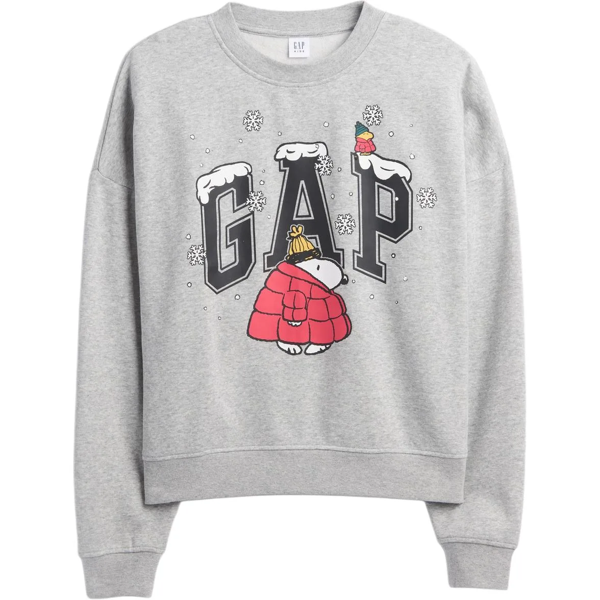 Свитшот женский с круглым вырезом GAP, черный — фото 3