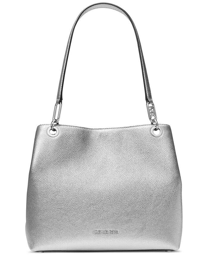 

Кожаная сумка-тоут Kensington через плечо Michael Kors, серебряный
