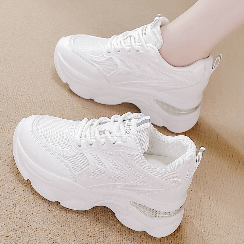 Кроссовки REIHUNG Chunky Sneakers Women's Low-top, белый — фото 3