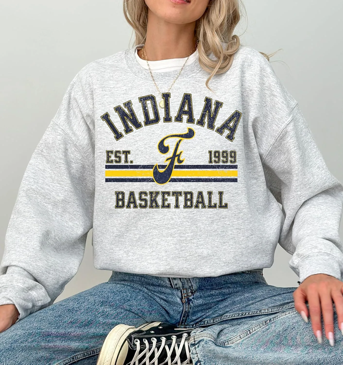 Винтажный свитшот Indiana Basketball | 90s стиль, потертый крюк для женщин и мужчин | Ретро баскетбол, унисекс подарок для фанатов — фото 2