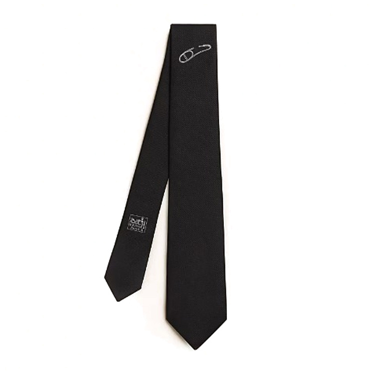 

HERMES Галстук Якорная Цепь Мужской, Black