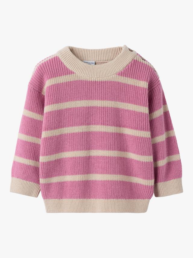 

Детский джемпер из органического хлопка в полоску Polarn O. Pyret, Pink