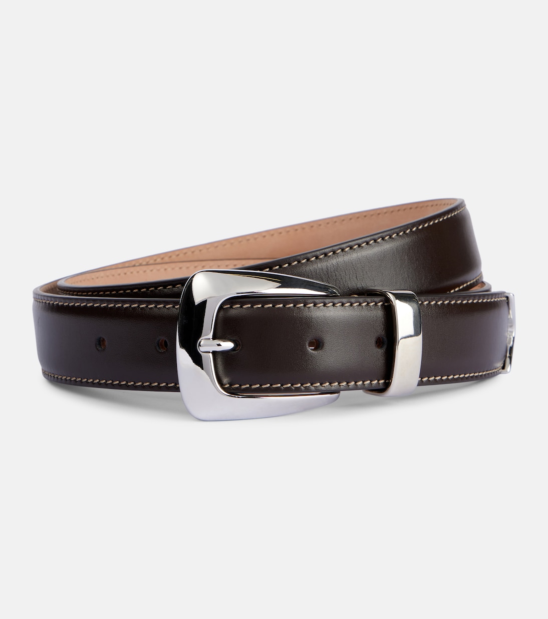 

Кожаный ремень Benny Khaite, Dark Brown Off White