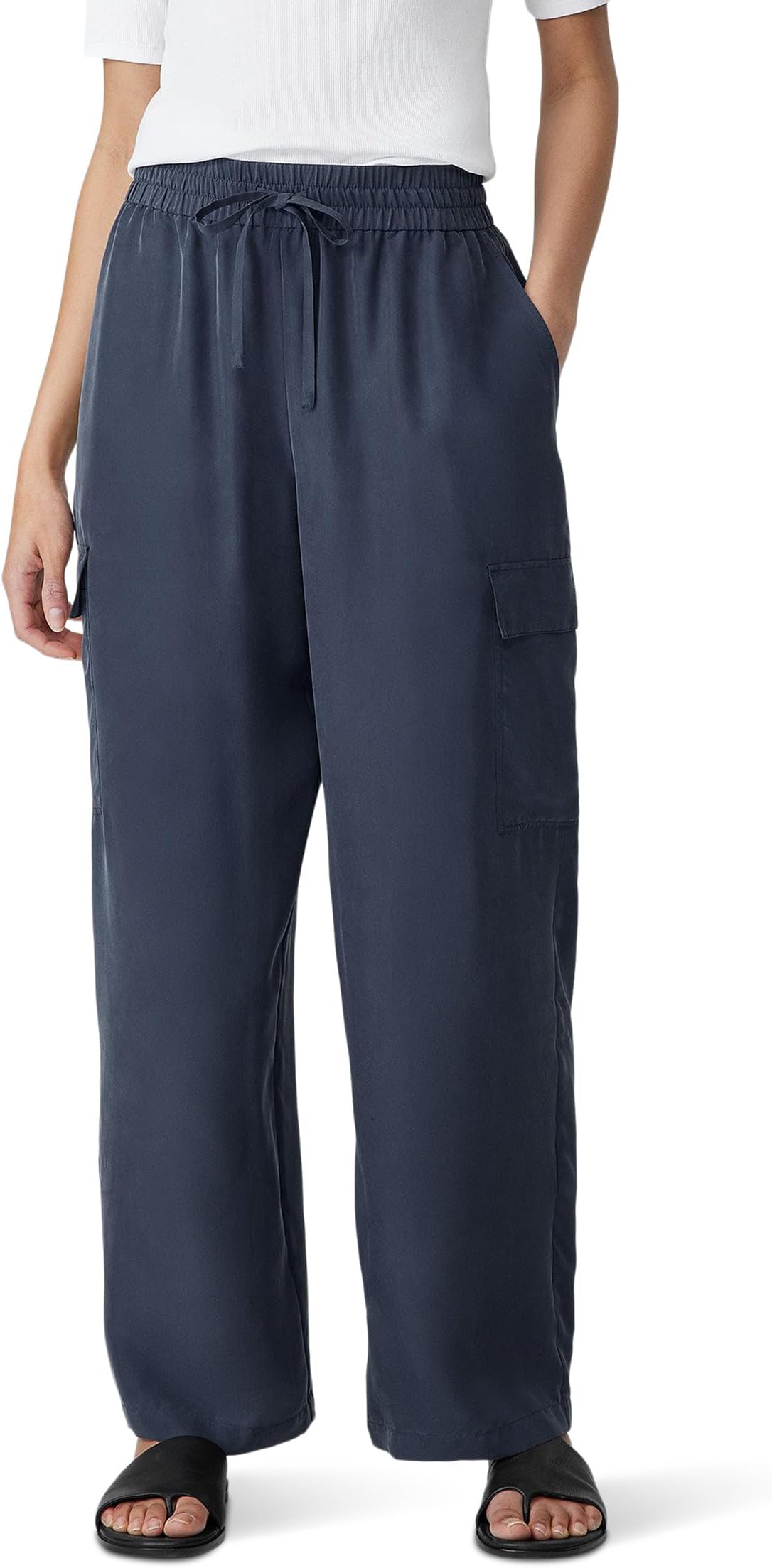 

Брюки Eileen Fisher Petite Wide Ankle Pants, цвет Ocean