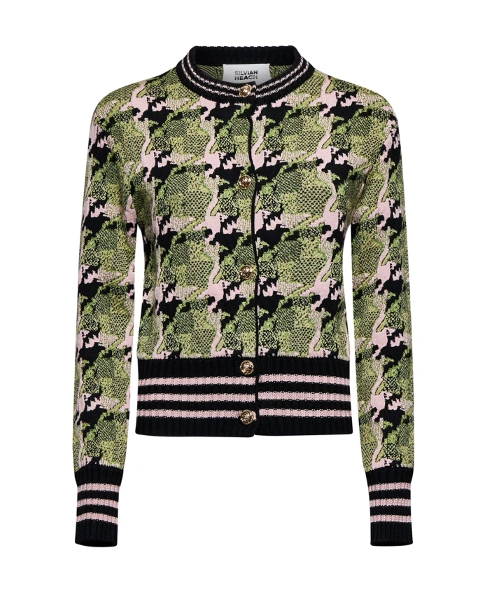 

Кардиган с круглым вырезом и контрастным узором. Silvian Heach, мультиколор