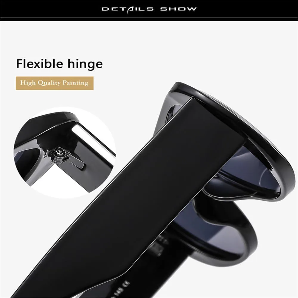 

Солнцезащитные очки для женщин и мужчин, нестандартная большая оправа, цвет чайного дерева, модные женские цельные очки с плоской верхней частью KTUCN, Black