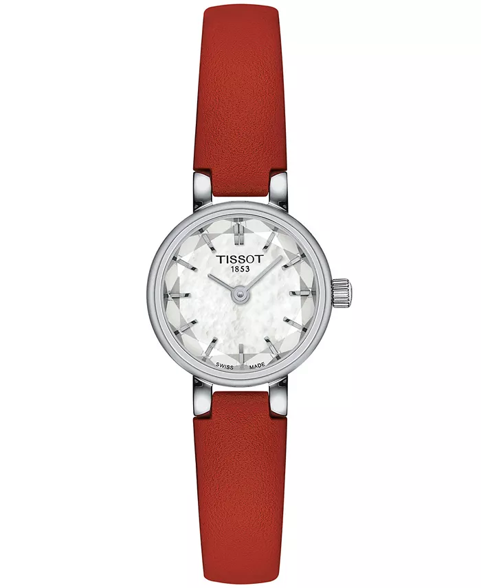 

Женские часы Swiss Lovely с красным кожаным ремешком 20 мм Tissot