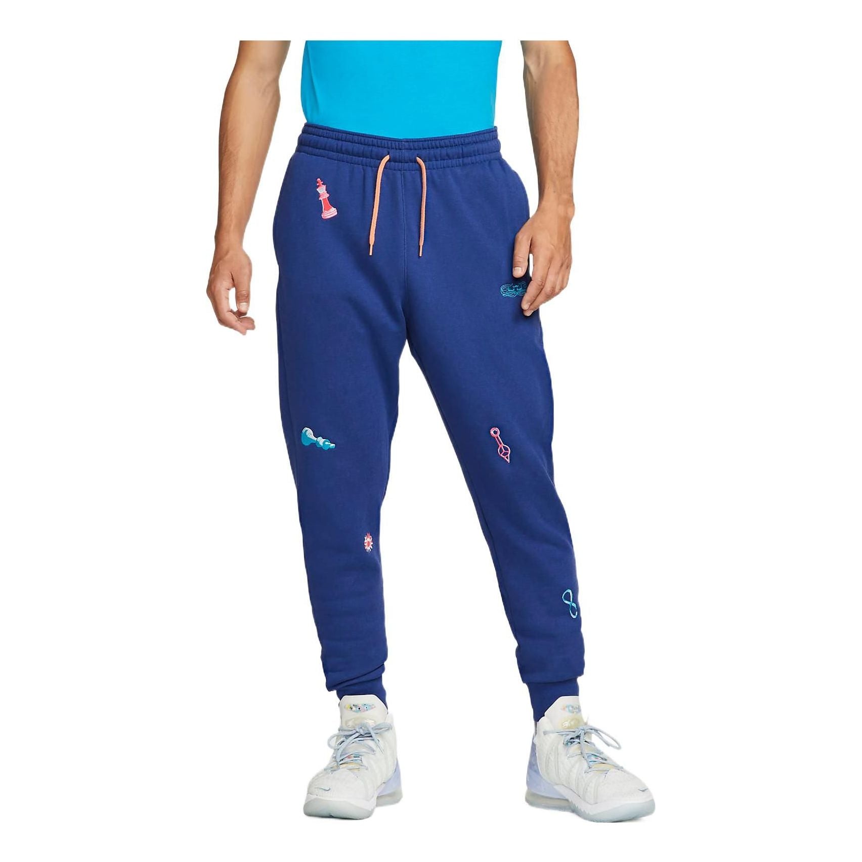 

Спортивные брюки Nike Pattern Printing Elastic Waistband Bundle Feet Sports Pants Men's Blue DQ6146-455