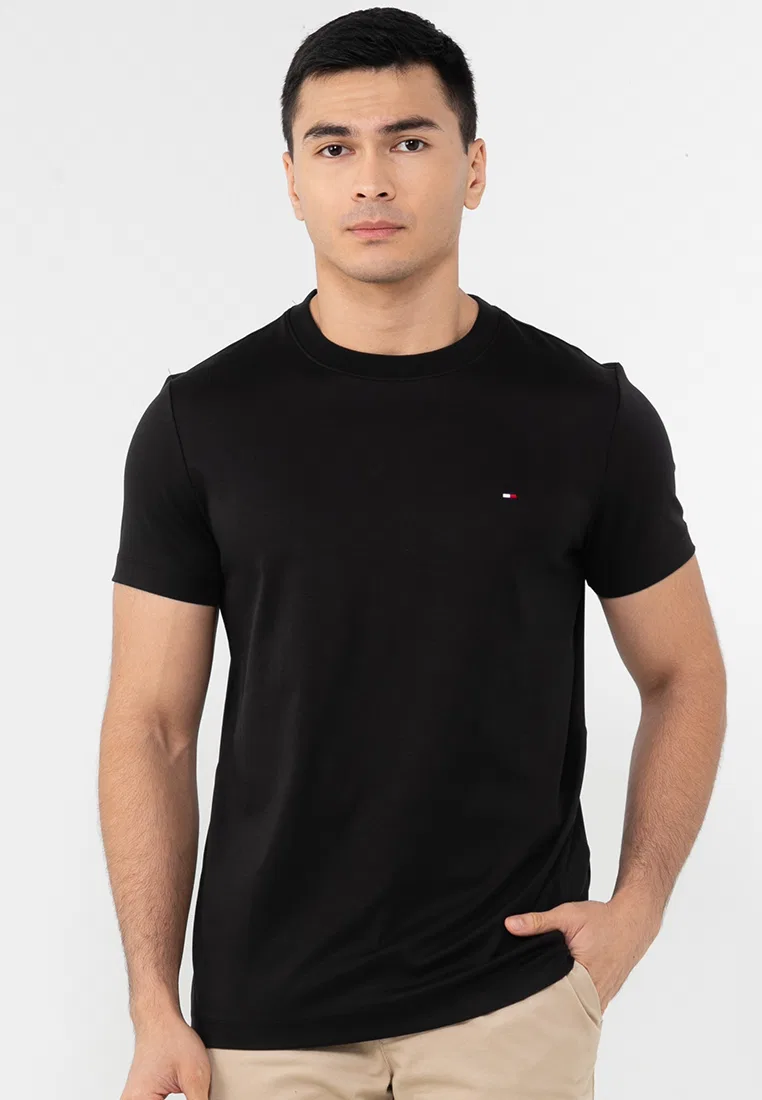 Футболка с флагом, короткий рукав, Interlock Tommy Hilfiger, черный