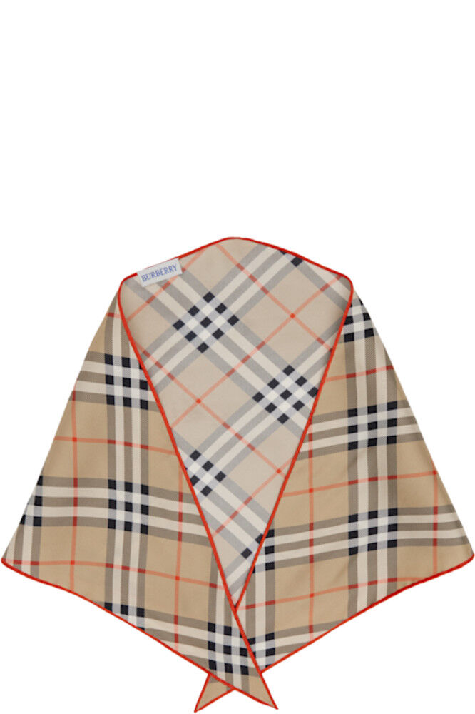 

Бежевый шарф-лозанж в среднюю клетку Burberry