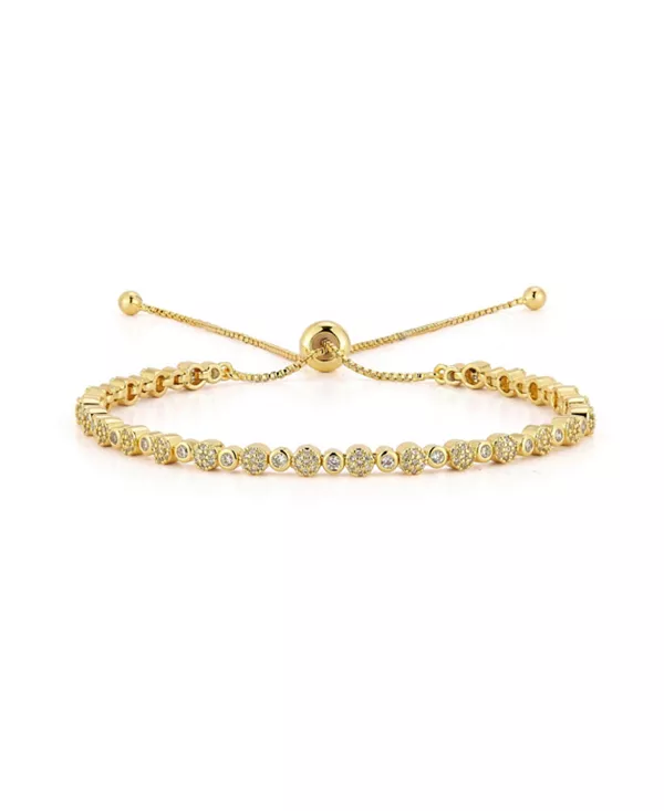 

Позолоченный регулируемый теннисный браслет Rachel Zoe, gold