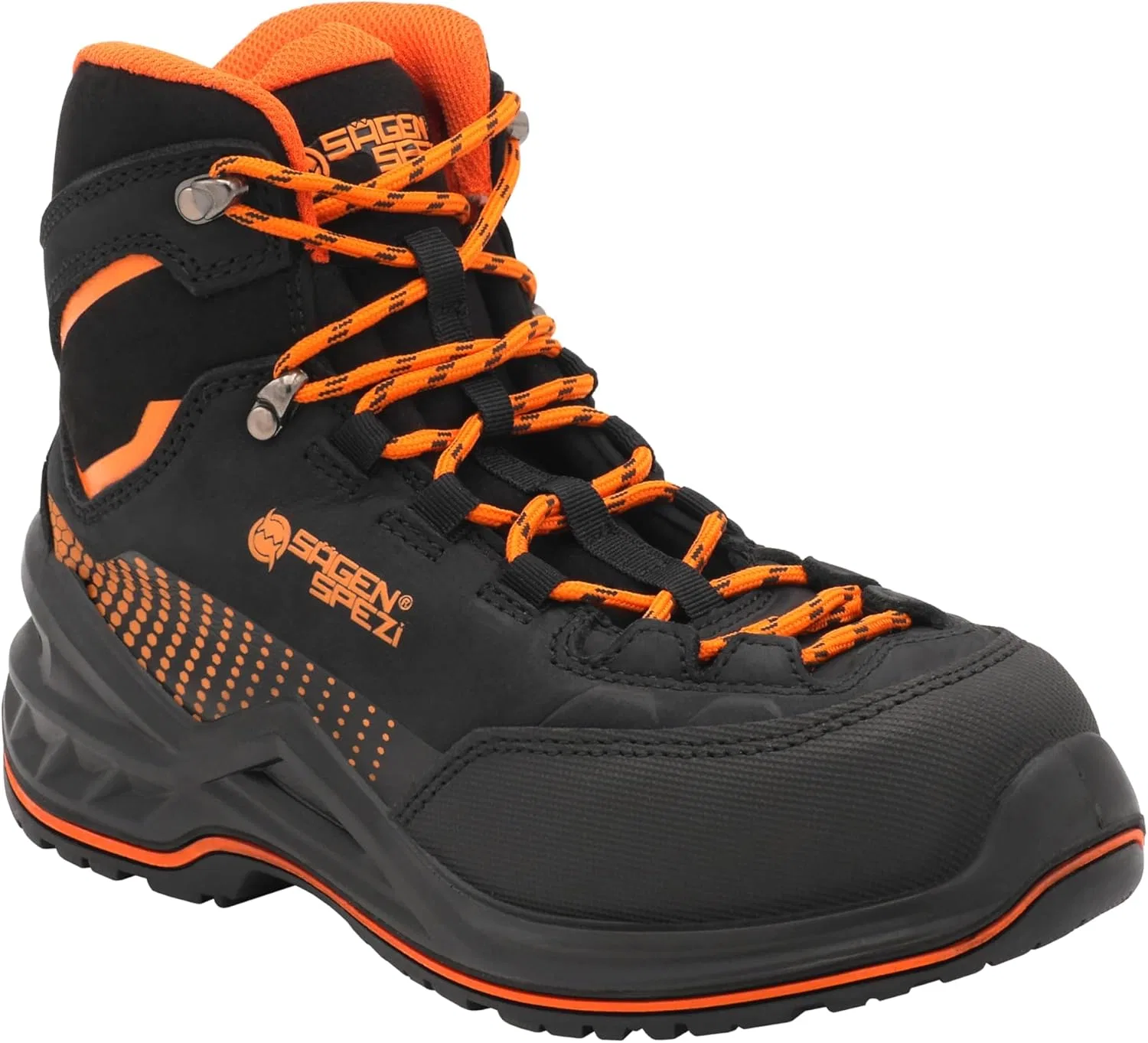 Защитные кроссовки Sägenspezi Trekking S3, спортивные, легкие, Black Orange