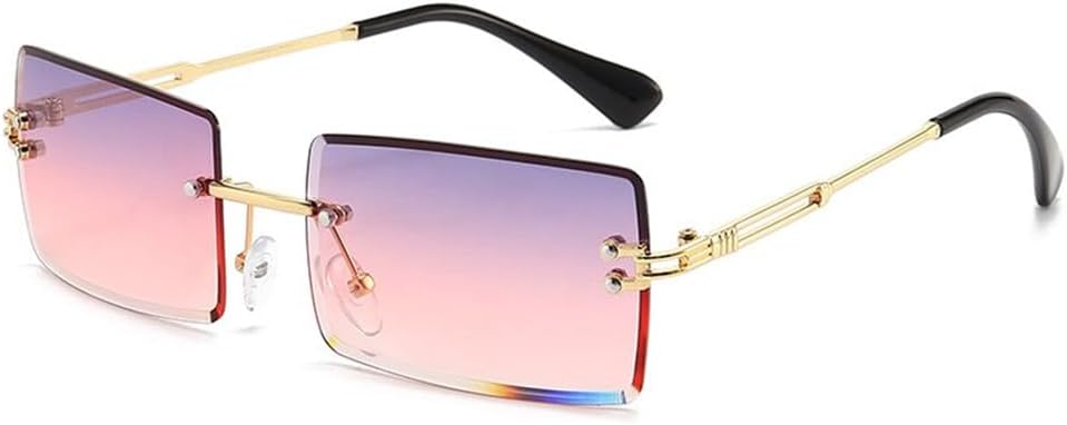 

Винтажные модные солнцезащитные очки без оправы, прямоугольной формы, с градиентным переходом цвета, защитой от УФ-излучения UV400, летние солнцезащитные очки для путешествий для женщин LOVQZAOF, Purple