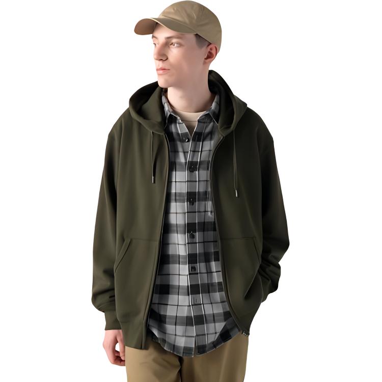 Футболка мужская тёмно-оливковая UNIQLO — фото 4