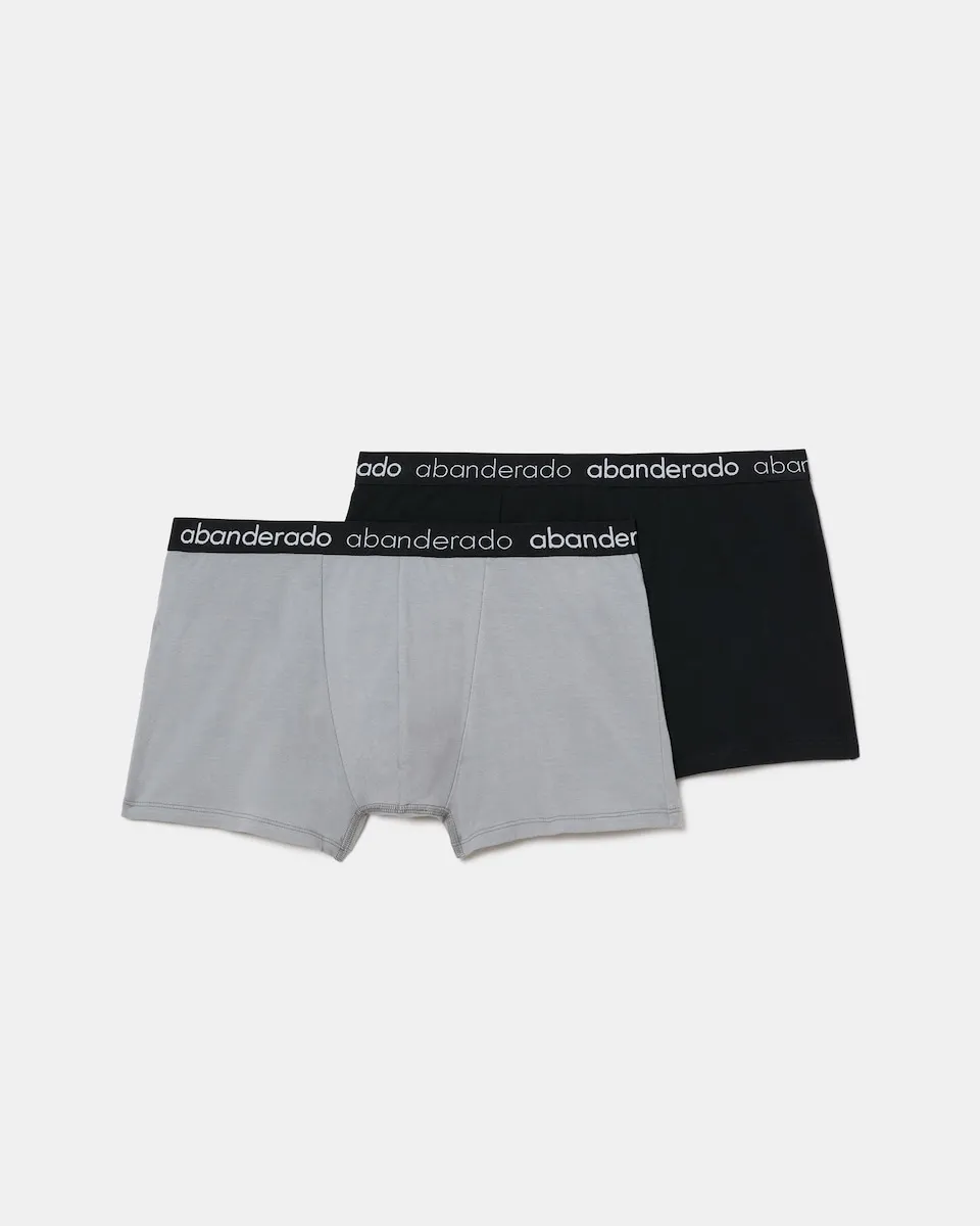 

Набор из двух мужских боксеров из эластичного хлопка Abanderado, серый/черный