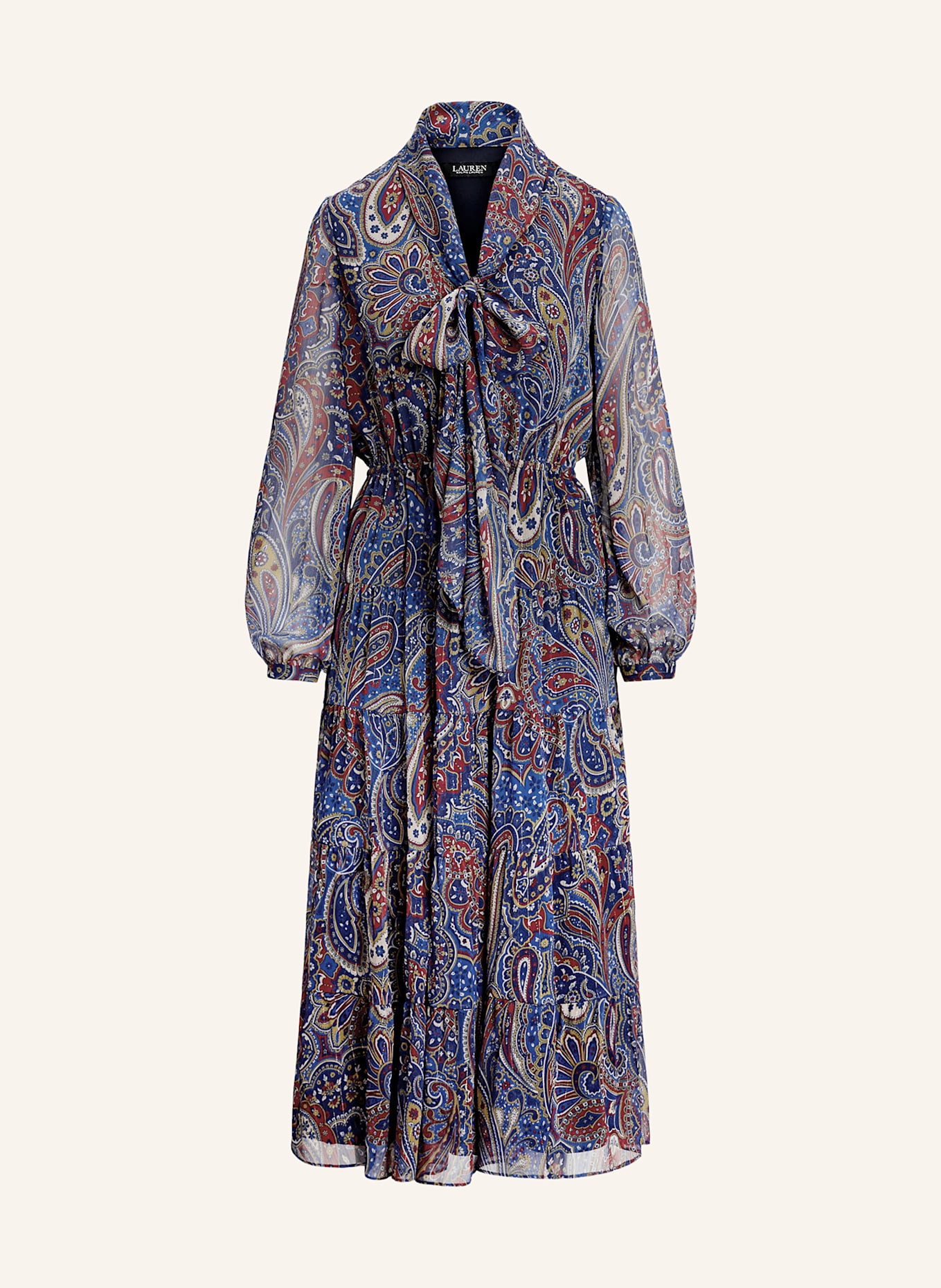 

Платье с бантом и блестящей пряжей Lauren Ralph Lauren, мультиколор