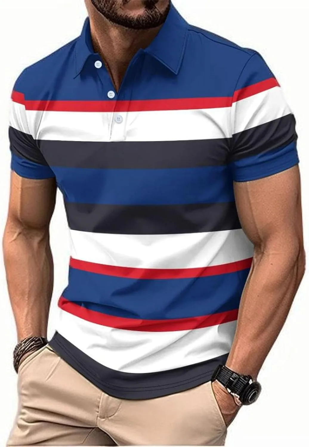 

Мужская футболка Cambkatl с коротким рукавом, цветной блок, летняя, с воротником