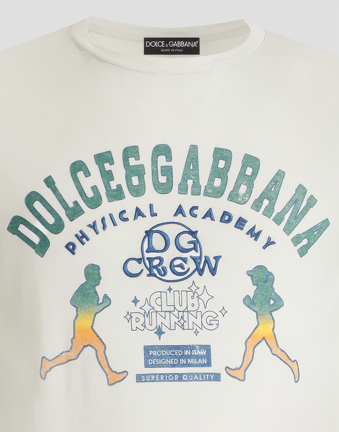 Хлопковая футболка с принтом и вышивкой DOLCE & GABBANA, серый — фото 2