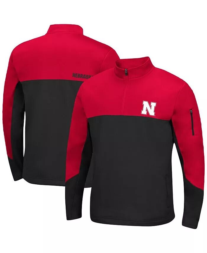 

Мужская куртка с застежкой-молнией на четверть длины, алая и черная Nebraska Huskers Triple Dog Dare Colosseum