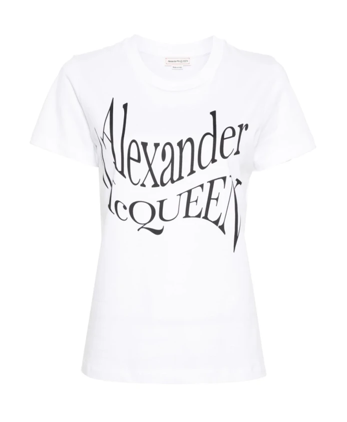 

Футболка с круглым вырезом и принтом спереди Alexander Mcqueen, белый