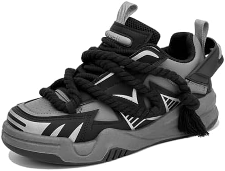 

Мужские модные стильные кроссовки - на все сезоны - прочная обувь для скейтборда, уличный стиль для повседневной носки и спорта Kpdwfms, черный/серый