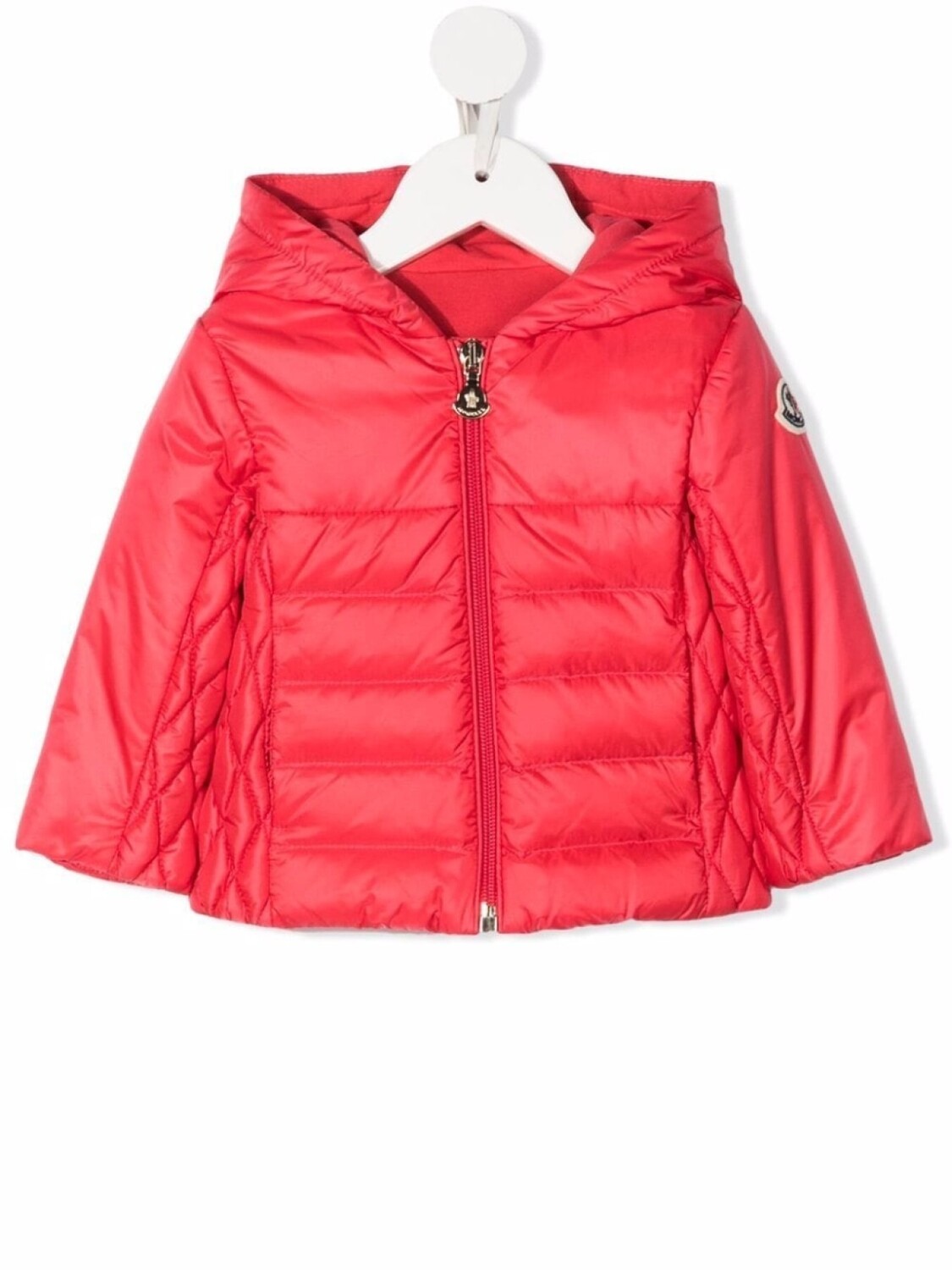 

Пуховик с логотипом Moncler Enfant, розовый