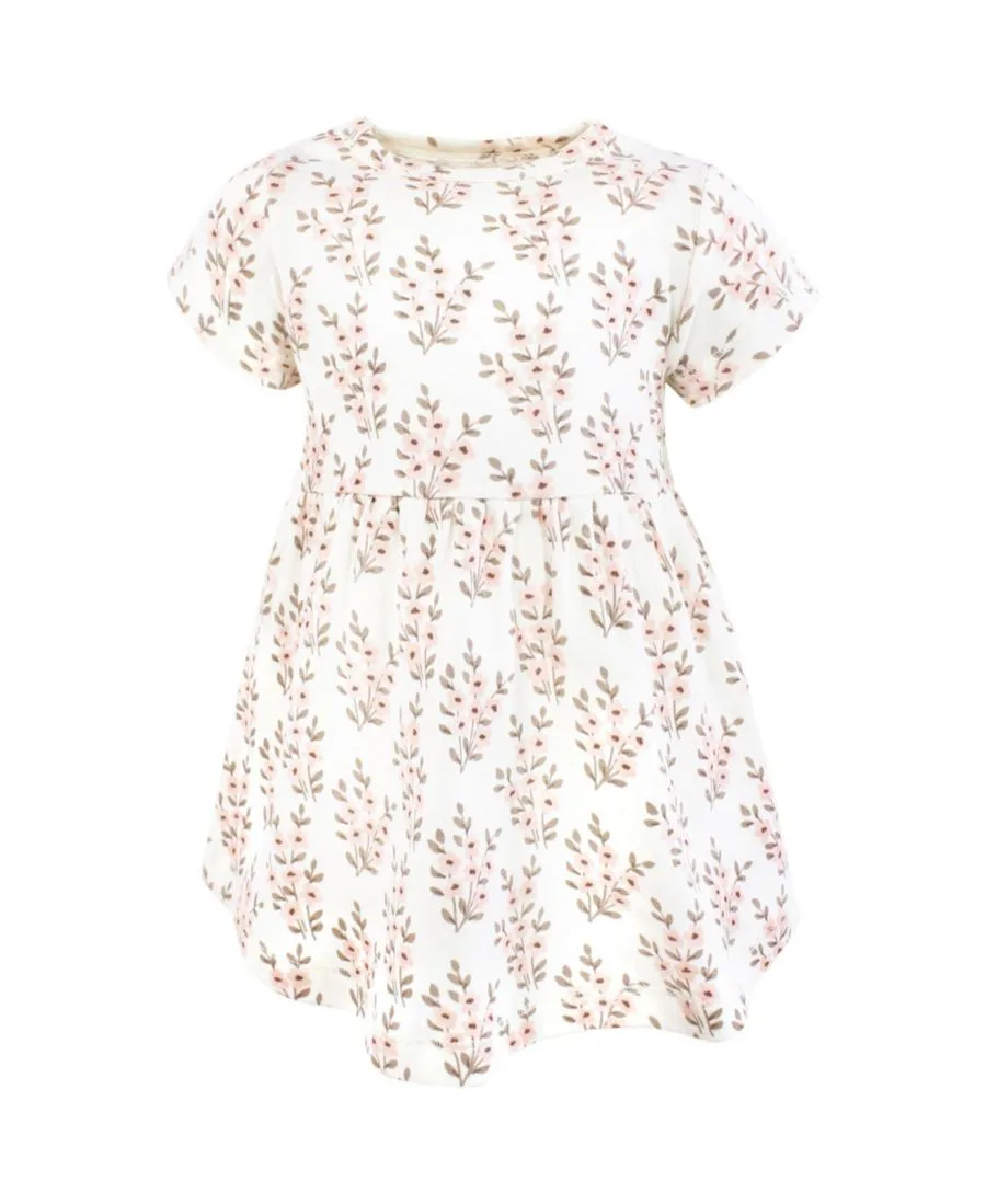 Легкий хлопковый комплект: платье и кардиган Hudson Baby, розовый taupe floral — фото 4