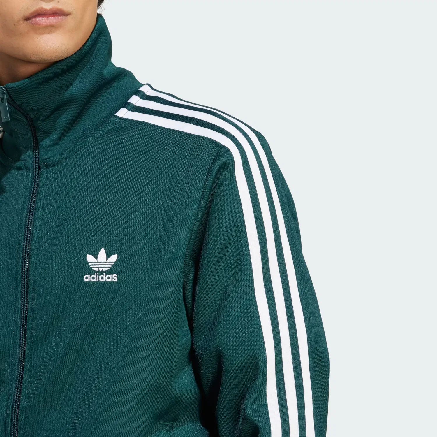 Куртка с тремя полосками Adidas Originals темно-зеленая — фото 4