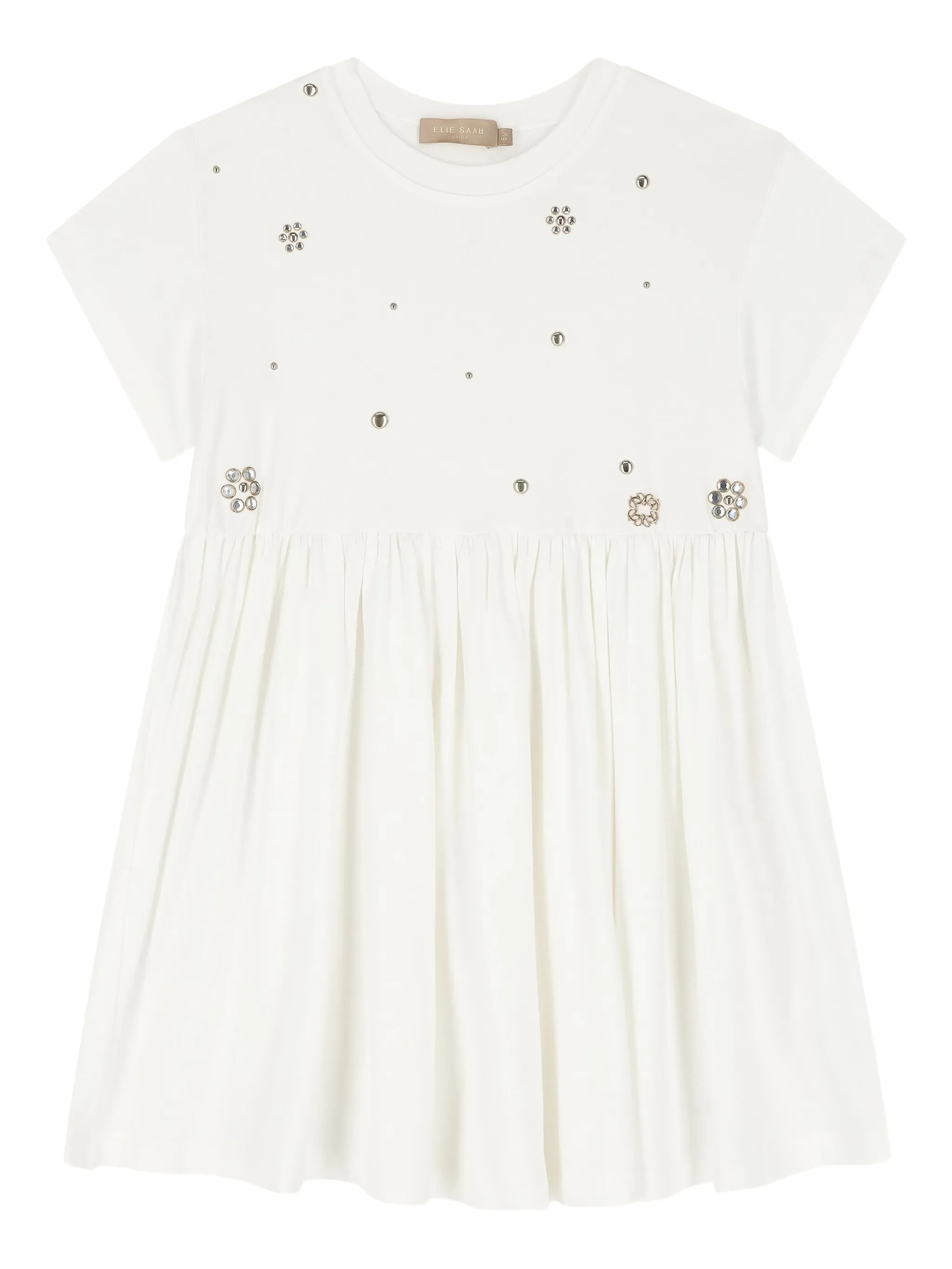 Платье с украшенными деталями Elie Saab Junior, белый