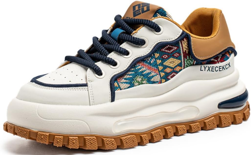 

Мужские модные кроссовки с принтом, дышащие, для ходьбы, удобные, с толстой подошвой, повседневные, для активного отдыха и городских прогулок Lexamen, бежевый